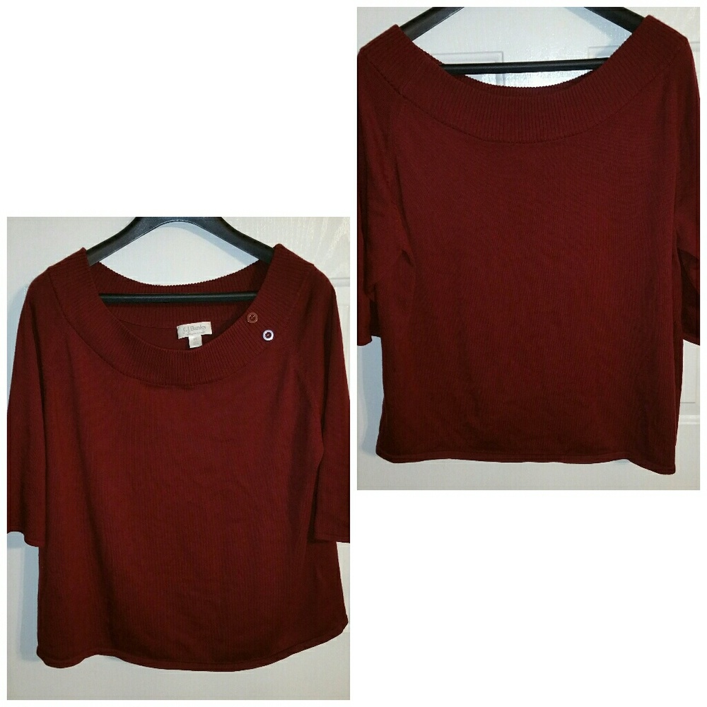 C.J. Banks women's sweater scoop neck red Size 3X